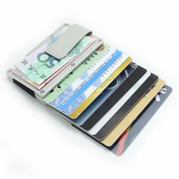 UMODIER Rfid Blokovanie Kovový držiak karty tenké Hliníkové Kreditnej Karty ID Držiteľov Anti Scan Prípade Cestovné Porte Carte Peňaženky Klip
