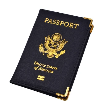 USA Muži Ženy PU Kožené Cestovné Držiteľa Pasu Chránič Zahŕňa Organizátor Držiteľ Kreditnej Karty Prípade Peňaženka pre Ameriku