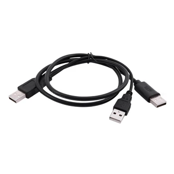USB 2.0 Typu Samec na Duálny USB Muž Y Rozdeľovací Kábel Kábel, Čierny