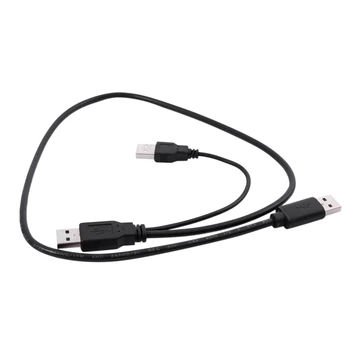 USB 2.0 Typu Samec na Duálny USB Muž Y Rozdeľovací Kábel Kábel, Čierny