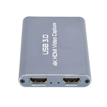 USB 3.0 HDMI Video Capture Karta s HDMI Loop-Out 4K 1080P 60FPS Živé Vysielanie Hry Záznamník Zariadenie pre PS4
