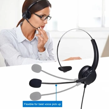 USB Call Centrum Headset s Potlačením Hluku Mikrofón pre Home Office Telefón Zákaznícky Servis