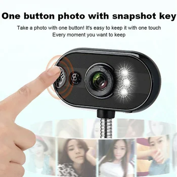 USB, HD Webkamera Kamera s Mikrofónom pre Nočné Videnie pre Stolný Počítač PC, Notebook Home Office NK-Nakupovanie