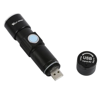 USB Nabíjateľné Požičovňa Ľahké Strečové Zoom 200m Nepremokavé Cyklistické Predné LED Baterka na Bicykli Lampa Cyklistické Svetlo