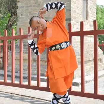 USHINE Profesionálne Výška 100 cm-185 cm Bavlna ShaoLin Mních KungFu Jednotný Výkon Obleky, Oblečenie Kostým Anzug Pre Človeka Chlapcov