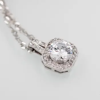 Uloveido Módne Šperky Crystal Prívesok s Reťazca Geometrické Náhrdelník Ženy Drahokamu Strieborné Náhrdelníky, Prívesky, 5% z DML116