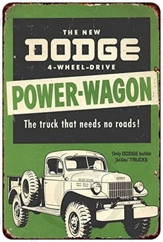 Umelecké plech maľovanie Módy Tlače Móda Na Dodge Power-Vozeň Vintage Vzhľad, Reprodukcia Kovové Prihlásiť