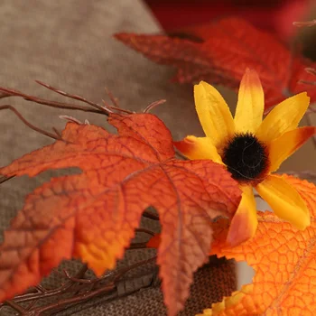 Umelé Kvety Javorové Listy Umelé Rastliny Veniec Sušené String Svetelné Girlandy pre Domáce Jesenné Dekorácie