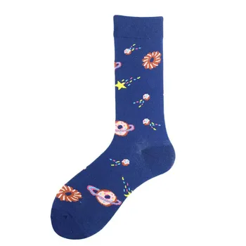 Unisex Štýl Maľby Astronaut muž Ponožky Bavlna Harajuku Farebné Full Ponožky Žien Priestor Streetwear 1 Pár, Veľkosť 38-46
