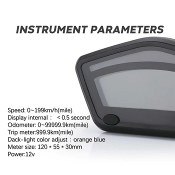 Univerzálne Motocyklové LCD Digitálne Meradlo Panel Speeeter Tachometra Oeter pre Motorky Skúter Motocross ATV 12V