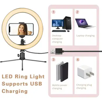 Univerzálny Selfie Krúžok Svetlo S Flexibilným Mobilný Telefón Majiteľa Lenivý Držiak Stolná Lampa LED Svetlo Na Youtube Live Stream Office