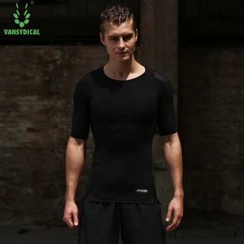 VANSYDICAL beží tričko mužov kompresie telocvični oblečenie trainning fitness krátky rukáv šport aktívne nosenie, cvičenie tričko muž