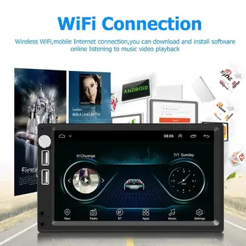 VODOOL A5 7 Palcový Android 8.1 Auto Stereo MP4 MP5, MP3 Prehrávač, GPS Navi FM Rádio S Fotoaparát Digitálny Displej WiFi U Diskov Vedúci Jednotky