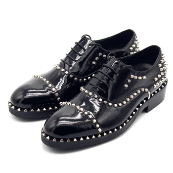 Valcové nechtov olej z čiernej kože džentlmenskej pánske topánky pánske šaty topánky oxford topánky pre mužov