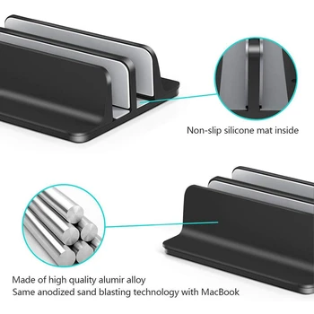 Vertikálne Notebook Stand [Dock Verzia] - Nastaviteľné 2 Slot Hliníkové Plochu - Držiak pre Všetkých /Chromebook/Povrch/Dell/iPad