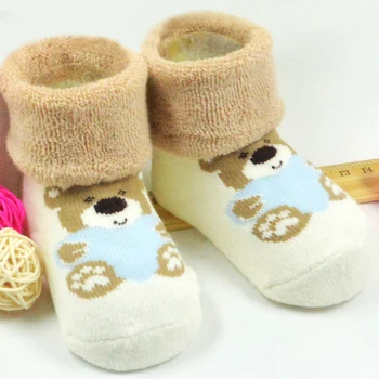 Veľkoobchod 3Pair/Veľa Dieťa Novorodenec Non-Slip Ponožky Roztomilý Kreslený Medveď Chlapci Dievčatá Ponožky zo Bavlny Vhodné 3M-3 Rok Baby Ponožky