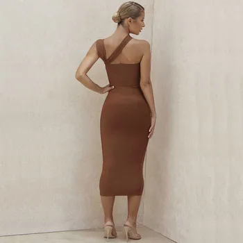 Veľkoobchod Oblečenie pre Ženy Brown Black Špagety Popruh Duté Z Sexy Celebrity Koktail Party Obväz Šaty