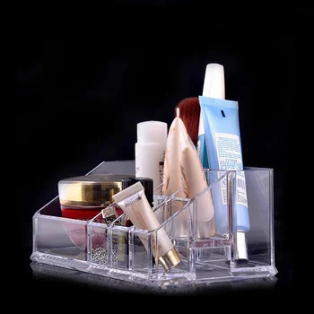 Viacúčelové Plastové make-up Organizátor Šperky Box Kozmetické Rúž Nechtov Box Prípade Držiak Displeja, Stojan Ploche Úložný Box