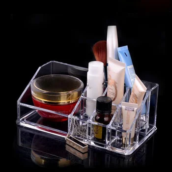 Viacúčelové Plastové make-up Organizátor Šperky Box Kozmetické Rúž Nechtov Box Prípade Držiak Displeja, Stojan Ploche Úložný Box