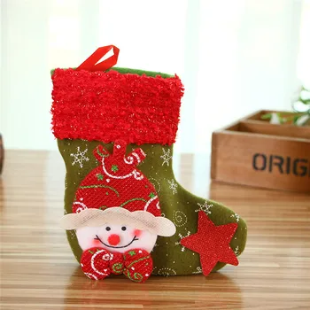 Vianočná Pančucha Mini Ponožka Santa Claus Deti Candy Bag Darčeková Taška Vianočný Strom Visí Dekor vianočný darček výzdoba Domov 5O04
