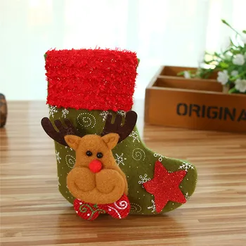 Vianočná Pančucha Mini Ponožka Santa Claus Deti Candy Bag Darčeková Taška Vianočný Strom Visí Dekor vianočný darček výzdoba Domov 5O04