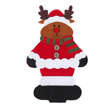 Vianočná Večera Stolové Dekorácie Riad Striebro Držiteľov Vrecká Nože, Vidličky A Taška Santa Claus/Snehuliak/Elk