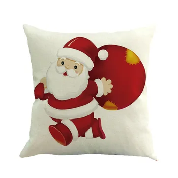 Vianočné Dovolenku Ľanu Bielizeň Vankúš Red White Vianočné Dekoratívne Vankúše Gauč Pillowcover Hodiť Vankúše Pokrytie Jednej Strane