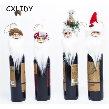 Vianočné Fľaša Vína Spp rukáv Vianočný Strom Dekorácie Šampanské Víno Taška Vianočný Stôl Dekorácie na Nový Rok qq159