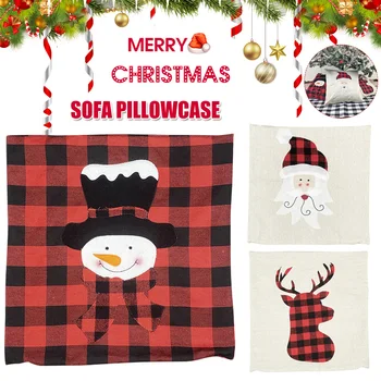 Vianočné Gauč obliečka na Vankúš Vankúš Cartoon Santa Claus Elk Snehuliak Vzor obliečka na Vankúš pre Domáce Dekorácie HKS99