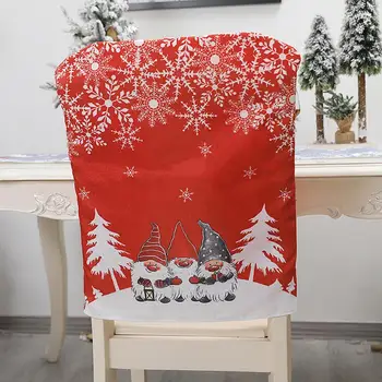 Vianočné Non-tkané Stoličky Kryt Cartoon Santa Claus Snehuliak Stolice Kryt Banketové Stoličky Späť Zahŕňa Domáce Dekorácie 57x47cm