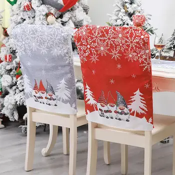 Vianočné Non-tkané Stoličky Kryt Cartoon Santa Claus Snehuliak Stolice Kryt Banketové Stoličky Späť Zahŕňa Domáce Dekorácie 57x47cm