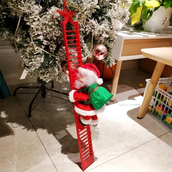 Vianočné Závesné Dekorácie Santa Claus Elektrické Vyliezť Rebríkom Závesné Dekorácie Na Vianočný Stromček A Party Dekorácie