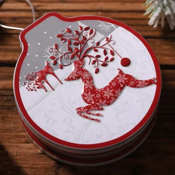 Vianočné plastický plech prázdne plechovky s ozdobná šnúrka na uniforme candy darček úložný kontajner dekoratívny box