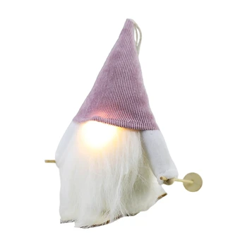 Vianočné švédsky Gnome s LED Osvetlenie Nos Lyžovanie Plyšové Bábiky Santa Deti Darček 19QB