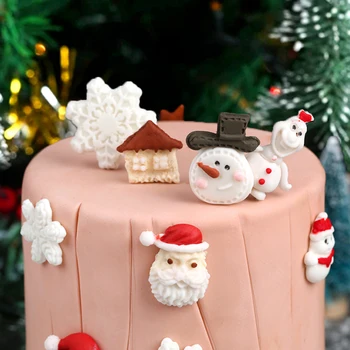 Vianočný Dom Snehu Elk Plesne Silikónové Formy Fondant Cake Zdobenie Nástroj Gumpaste Sugarcraft Čokoláda Formy Pečenie
