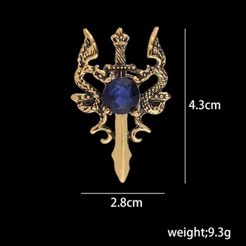 Vintage Zvierat Dragon Brošňa Pin Crystal Odznak Corsage Vyhovovali Kabát Golier Kolíky Luxulry Šperky, Brošne pre Mužov, Doplnky