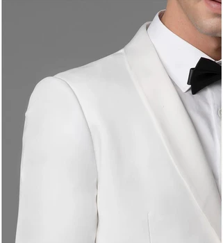 Vlastné 2019 Čierny Vrchol Klope Ženícha Tuxedos 2 Kusy Mužov, Svadobné Obleky Formálne Pánske Obleky Pre Obchodné Prom Party (Bunda+Nohavice)