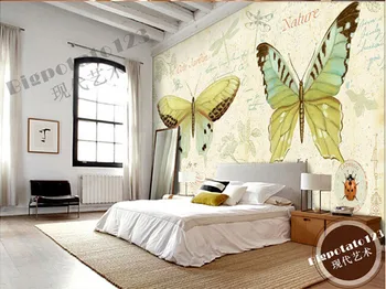 Vlastné 3D maľby,Záhrada štýl vzor anglický motýľ lietanie abstraktných de parede,obývacia izba gauč TV na stenu stenu spálne papier