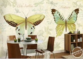Vlastné 3D maľby,Záhrada štýl vzor anglický motýľ lietanie abstraktných de parede,obývacia izba gauč TV na stenu stenu spálne papier