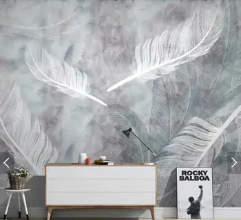 Vlastné 3D tapeta, akvarel pierko nástenná maľba na obývacia izba gauč reštaurácia pozadí steny domáce dekorácie, tapety