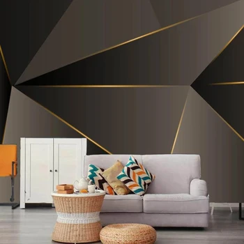 Vlastné 3D tapeta nástenné svetlo luxusný moderný minimalistický retro abstraktné geometrické zlaté linky pozadí dekorácie painti