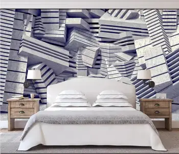 Vlastné Tapetu nástenná maľba geometrie TV Steny 3d tapety maľby domova abstraktných de parede foto tapety