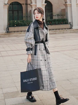 Vlnené kabát žien v strednom a dlhodobom štýl kórejská verzia voľné jeseň zima 2020 nový high-end spojov Hepburn štýl česanej