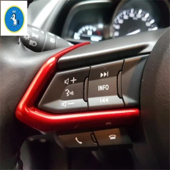 Volant Tlačidlo Pásy Kryt Výbava ABS Matný / Carbon Fiber Vzhľad / Červená Súprava vhodné Pre Mazda CX-3 CX3 2016 2017 2018 2019
