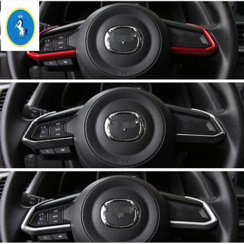 Volant Tlačidlo Pásy Kryt Výbava ABS Matný / Carbon Fiber Vzhľad / Červená Súprava vhodné Pre Mazda CX-3 CX3 2016 2017 2018 2019