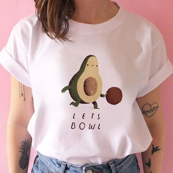 Vtipné Avokádo Vytlačené krátky rukáv t-shirt Kawaii Karikatúra Grafiku Tshirts Dievčatá Topy Tees Žena Roztomilý ženy letné t-shirt