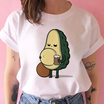 Vtipné Avokádo Vytlačené krátky rukáv t-shirt Kawaii Karikatúra Grafiku Tshirts Dievčatá Topy Tees Žena Roztomilý ženy letné t-shirt