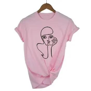 Vtipné Ručne Maľované Print T Shirt pre Ženy Topy Krátky Rukáv Bežné Tee Tričko Femme Voľné Plus Veľkosť Ženy Tričko Camisetas Mujer