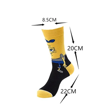 Vtipné módne kreslené postavičky anime tlač unisex bavlnené ponožky farebné žena dlhé ponožky novinka šťastný muž posádky ponožky
