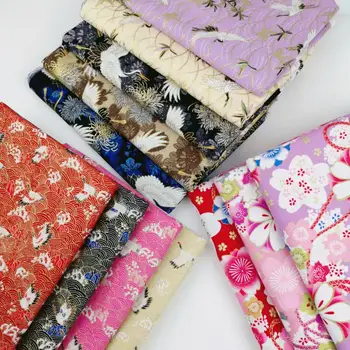 Vták Kvet DIY obrus a Patchwork Prešívanie bytový Textil Curtion Materiálu Hot Bronzový Textílie Japonský Štýl Textílie